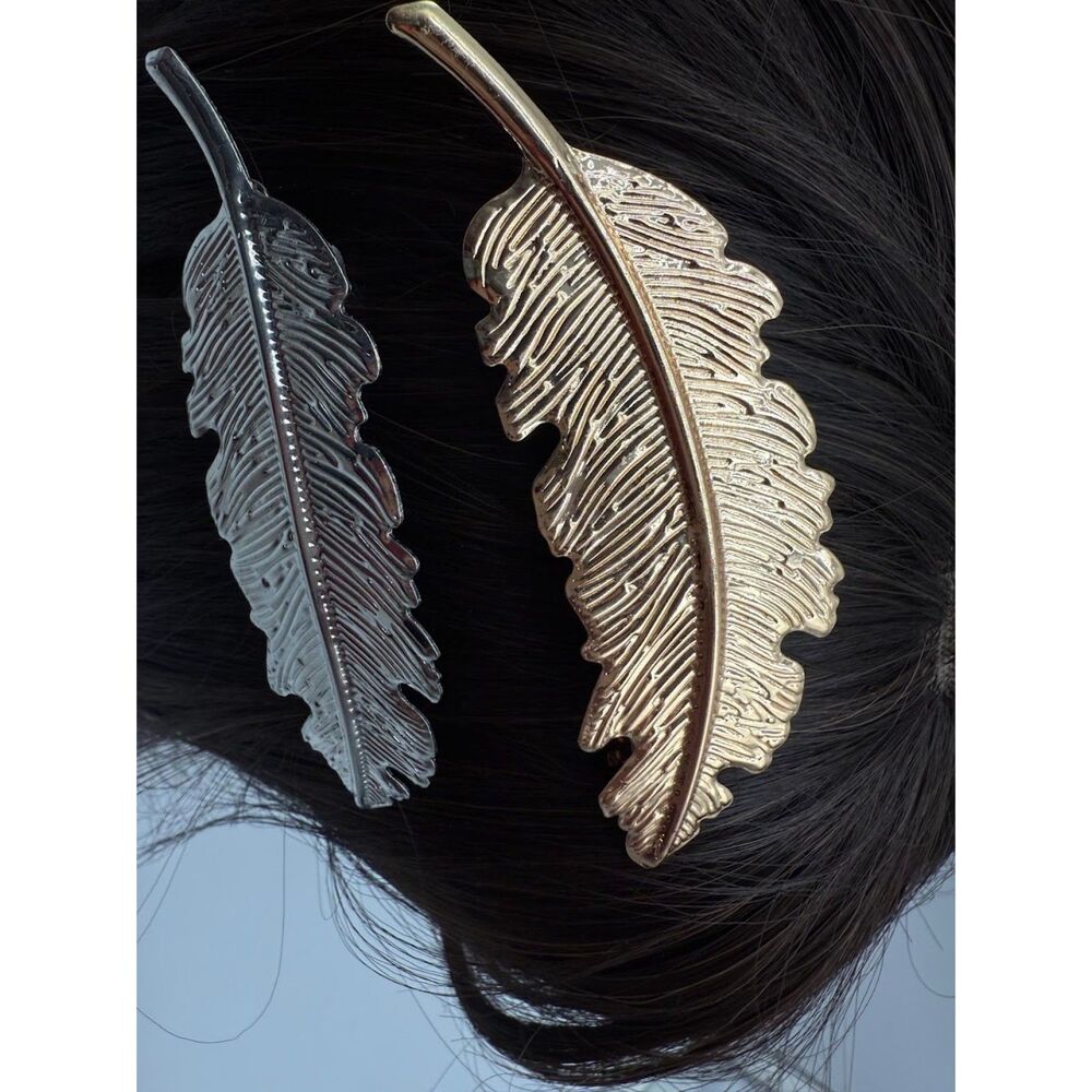 Metal Leaf Shape Hairpin pack of 2 - Picture 2 of 3